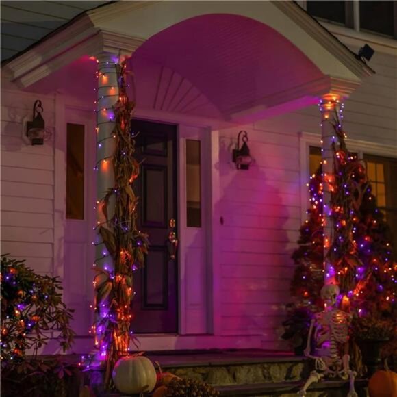 BRIGHT Halloween 300 LED String Lights, 100FT String Lights with 8 - Picture 4 of 7
